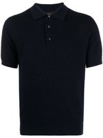 Brioni polo en maille gaufrée - Bleu - thumbnail