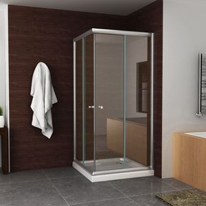 Douchecabine Aqua Splash Hoekinstap 100x100x190 cm 5 mm Helder Glas Chroom Aqua Splash