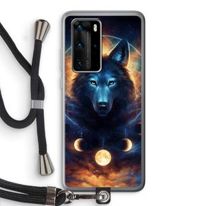Wolf Dreamcatcher: Huawei P40 Pro Transparant Hoesje met koord