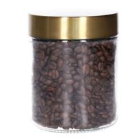 Voorraadpot - 600 ml - glas - draaideksel - goud - 10 x 12 cm - weckpot Voorraadpot - 600 ml - glas - draaideksel - goud - 10 x 12 cm - weckpot