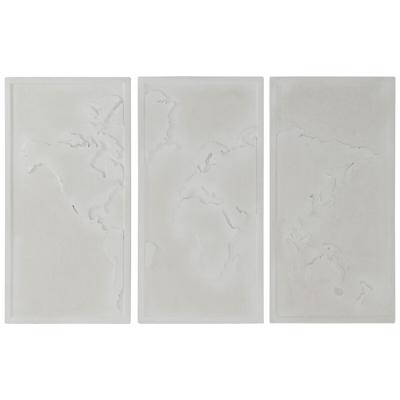 Wanddecoratie Home ESPRIT Wit Modern Wereldkaart 180 x 4 x 120 cm (3 Onderdelen)