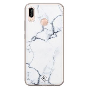Huawei P20 Lite siliconen hoesje - Marmer grijs