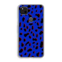 Blue Leopard: Google Pixel 4a Transparant Hoesje