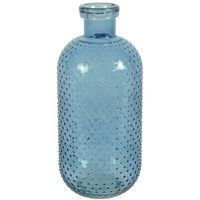 Bloemenvaas Cactus Dots - blauw transparant - glas - D15 x H35 cm