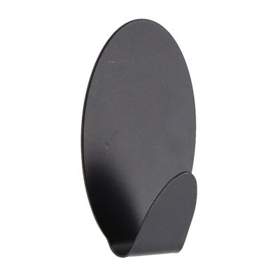 Plakhaakje ovaal - 4 x 3,5 x 7 cm - Zelfklevende ophang haakjes - 1x stuks - RVS - zwart