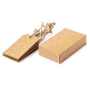 Cadeau tags/labels - kraftpapier/karton aan touwtjes - 10x stuks - 5 x 9 cm