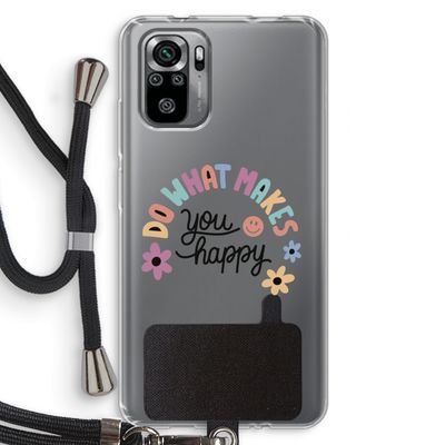 Happy days: Xiaomi Redmi Note 10S Transparant Hoesje met koord
