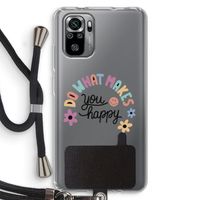 Happy days: Xiaomi Redmi Note 10S Transparant Hoesje met koord