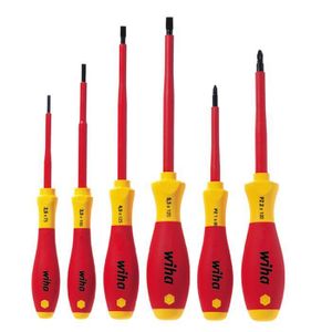 Wiha schroevendraaier SoftFinish electric sleufkop Pozidriv-schroevendraaierset, 6-delig 25477