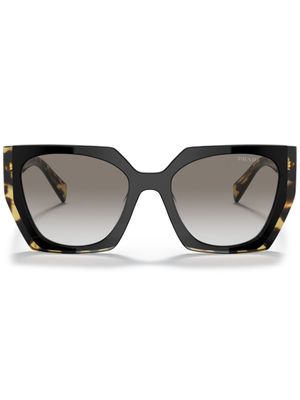 Prada Eyewear lunettes de soleil à effet écaille de tortue - Noir