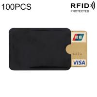 100 PCS Aluminum Foil RFID Blocking Credit Card ID Bank Card Case Card Holder Cover Size: 9 x 6.3cm (Black)