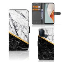 OnePlus Nord N100 | Bookcase | Marmer Wit Zwart - Origineel Cadeau Man