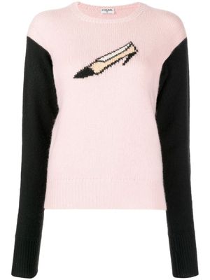 CHANEL Pre-Owned pull en maille intarsia (années 1990-2000) - Noir