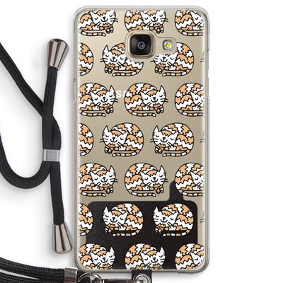 Slapende poes: Samsung Galaxy A5 (2016) Transparant Hoesje met koord