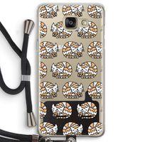 Slapende poes: Samsung Galaxy A5 (2016) Transparant Hoesje met koord