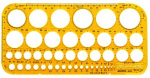 Aristo ar-5033 cirkelsjabloon 1-36 mm 45 cirkels