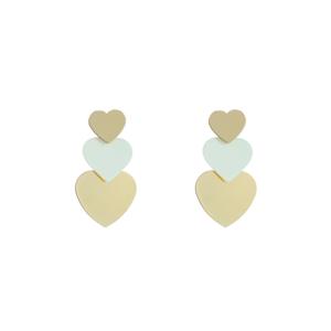 Day&Eve Oorbellen 3 Hearts Creme | Goud