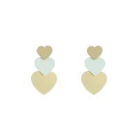 Day&Eve Oorbellen 3 Hearts Creme | Goud