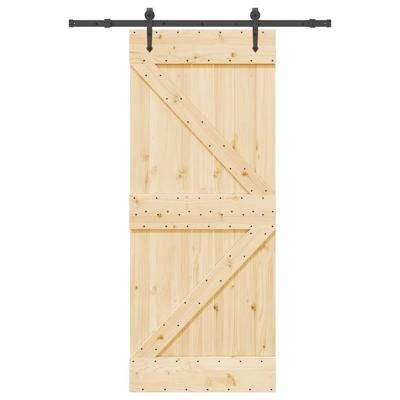 Schuifdeur met beslag 85x210 cm massief grenenhout