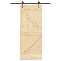 Schuifdeur met beslag 85x210 cm massief grenenhout