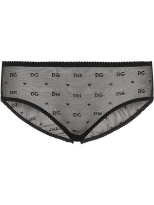 Dolce & Gabbana culotte en tulle à motif jacquard - Noir