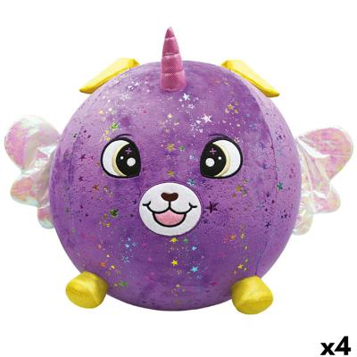 Knuffel Eolo Paars Pluche Plastic 45 x 45 x 45 cm Opblaasbaar (4 Stuks)