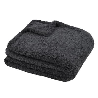 Stof Textiles Plaid/bankdeken Montreal - antraciet - 130 x 160 cm - polyester - 1 persoons