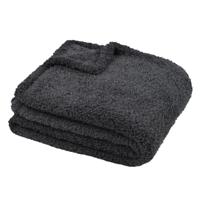 Stof Textiles Plaid/bankdeken Montreal - antraciet - 130 x 160 cm - polyester - 1 persoons