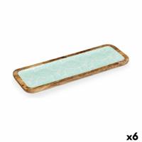 Tafeldecoratie Wit Bruin Groen Blad van een plant 45 x 15 cm (6 Stuks)