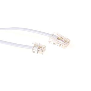 ACT TD5301 Platte Telefoonkabel | RJ11 en RJ45 connectoren | Wit | 1 meter