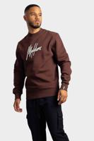 Malelions Duo Essentials Sweater Heren Bruin/Wit - Maat XS - Kleur: Bruin | Soccerfanshop