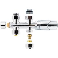 Thermostatische Radiator Aansluitset Chroom - Middenaansluiting Recht