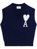 AMI Paris débardeur à logo en intarsia - Bleu