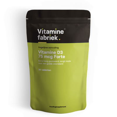 Vitamine D3 75 mcg Forte - 30 tabletten - Vitaminefabriek.nl
