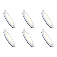 LED Downlight Slim Pro 6 Pack - Inbouw Rond 20W - Natuurlijk Wit 4000K - Ø240mm