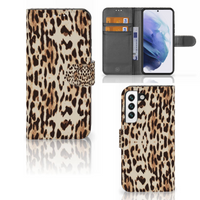 Samsung Galaxy S22 Telefoonhoesje met Pasjes Leopard