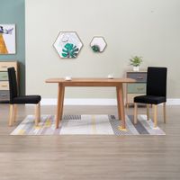 vidaXL Eetkamerstoelen 2 st stof zwart - thumbnail