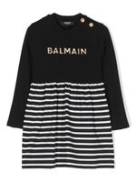 Balmain Kids robe à logo - Noir - thumbnail