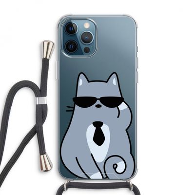Cool cat: iPhone 12 Pro Max Transparant Hoesje met koord