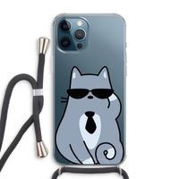Cool cat: iPhone 12 Pro Max Transparant Hoesje met koord