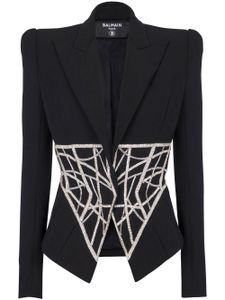 Balmain blazer en laine à boutonnière croisée - Noir