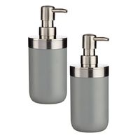 2x stuks zeeppompje/dispenser roestvrij metaal grijs/zilver 350 ml met formaat 9 x 8 x 17 cm - thumbnail