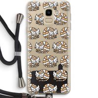 Slapende poes: Samsung Galaxy J6 (2018) Transparant Hoesje met koord
