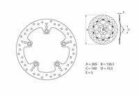 BREMBO Serie Oro remschijf, remschijven voor de moto, vast 68B407C0