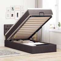 Bed met matras 100x200 cm stof donkerbruin