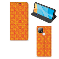 OPPO A15 Hoesje met Magneet Batik Oranje