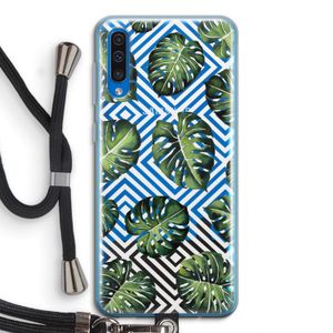Geometrische jungle: Samsung Galaxy A50 Transparant Hoesje met koord