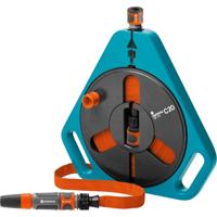 GARDENA classic roll-fix, platte slang in cassette slanghaspel (turquoise/oranje, 756-20, 15 m)