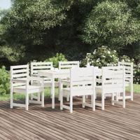 7-delige Tuinset massief grenenhout wit