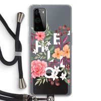 Hello in flowers: OnePlus 9 Pro Transparant Hoesje met koord